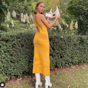 House of Sunny Orange Hockney Dress - US size 6